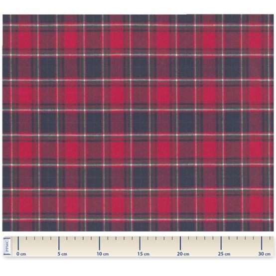 Tissu flanelle tartan rouge