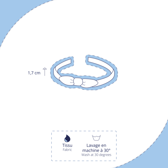 Serre-tête noeud gaze pois or vert amande