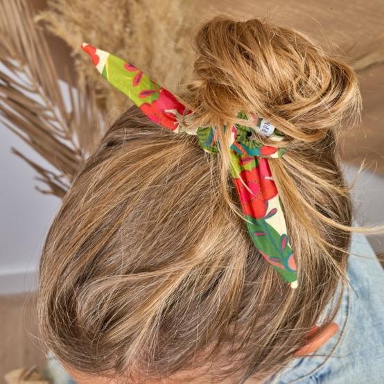 Chouchou nœud  fleurs des iles