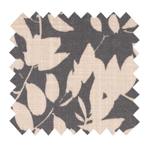 Tissu enduit  au mètre ex2582 feuillage encre anthracite