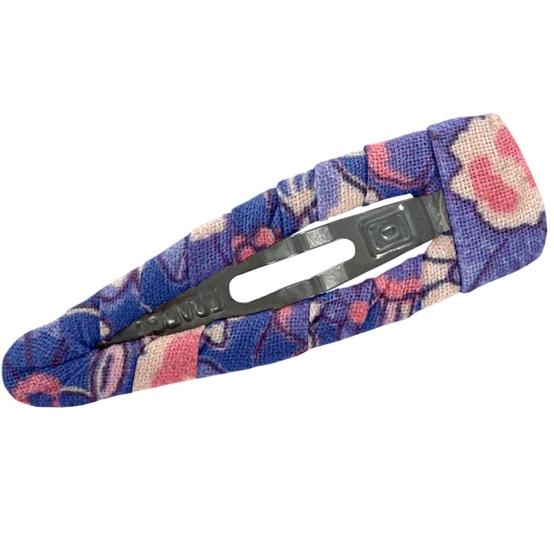 Barrette clic-clac tissu lavandula