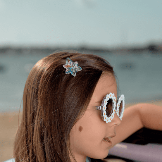 Barrette clic-clac fleur étoile mille et une fleurs