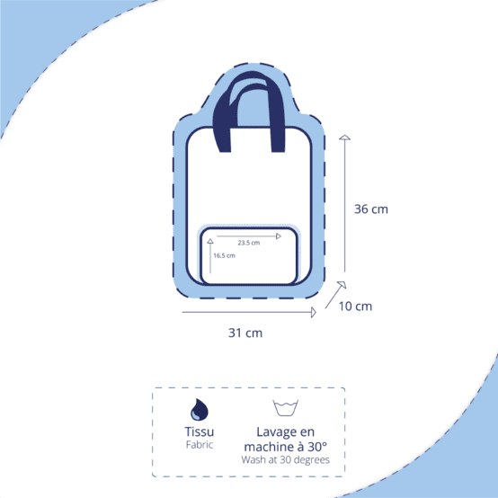 Sac à dos pliable Gaby velours côtelé large grenat