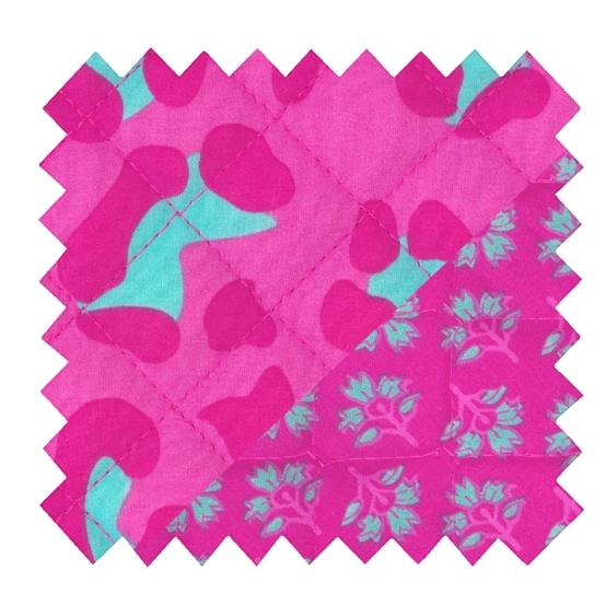 Tissu matelassé ex2608 léopard fuchsia matelassé
