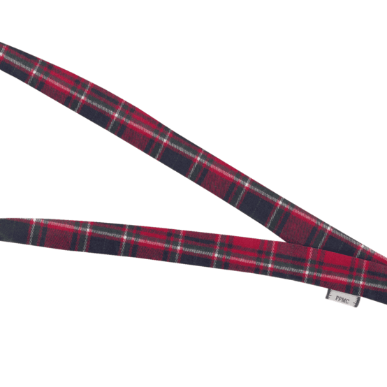 Porte-clés collier tartan rouge