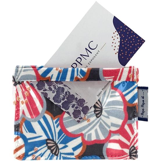 Porte badge anémones rayées