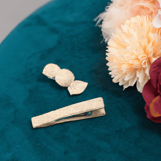 Petite barrette mini bonbon  lin pailleté