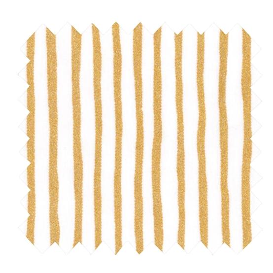 Coupon tissu 50 cm rayé or blanc