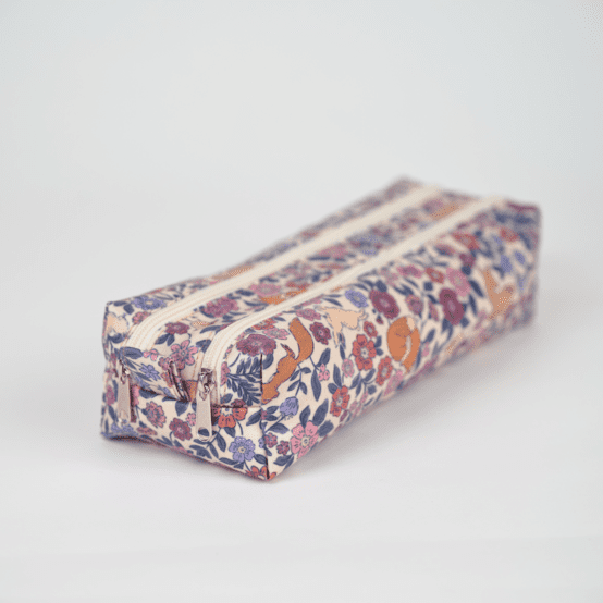 Trousse double compartiment comptine enchantée rose