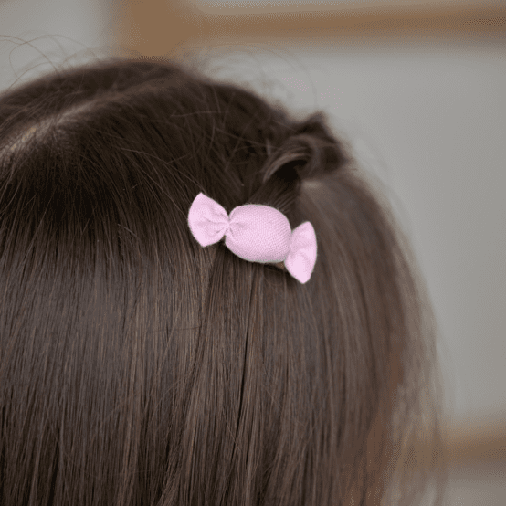 Petite barrette mini bonbon oxford rose