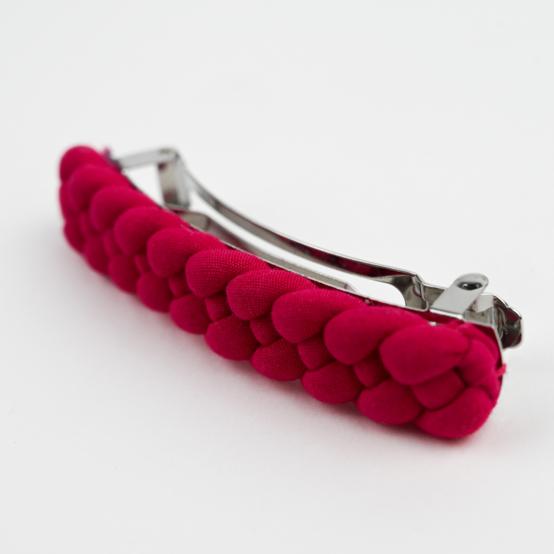 Barrette cheveux tressée fuchsia