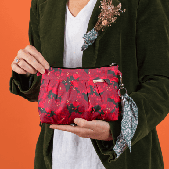 Pochette plissée féérie fuchsia