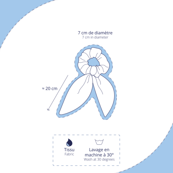 Foulchie court broderie anglaise étoiles blanches