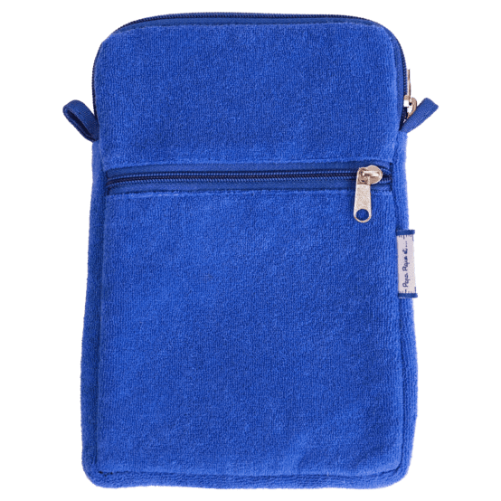 Pochette téléphone matelassée eponge bleu navy