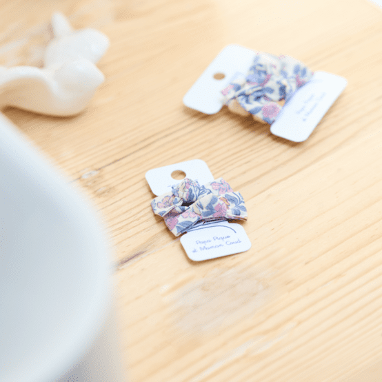 Barrettes clic-clac petits noeuds comptine enchantée rose