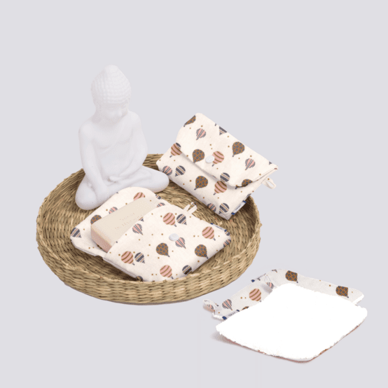 Carré Démaquillant Lavable montgolfiere