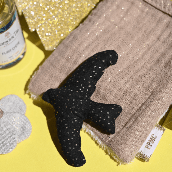 Barrette Hirondelle noir pailleté