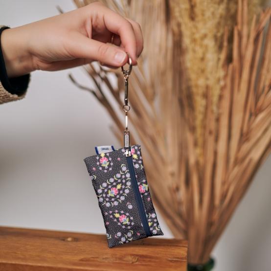 Pochette porte-clés bleudana