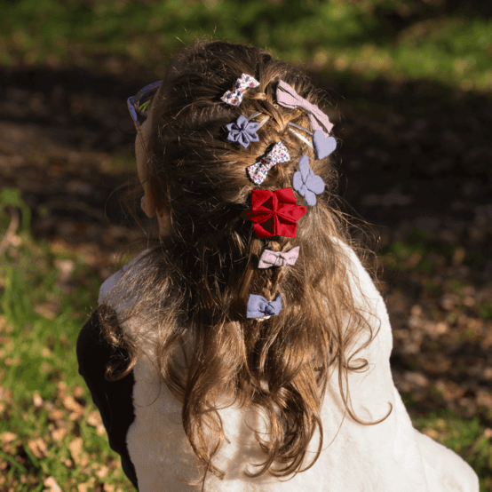 Barrette fleur étoile rouge