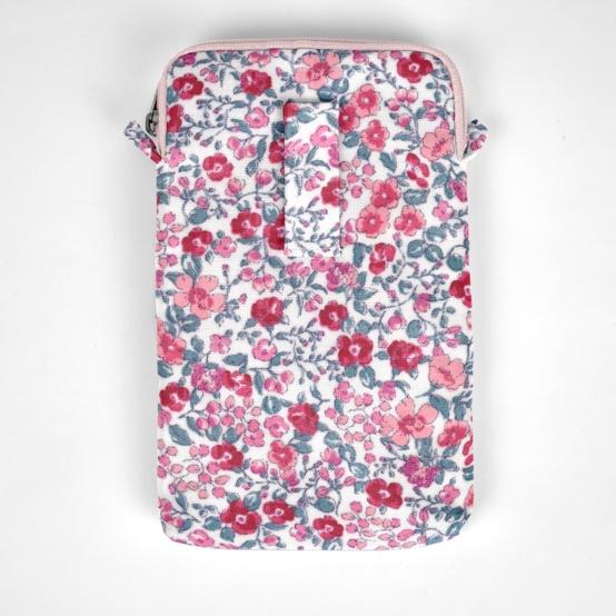 Pochette téléphone matelassée rose grenadine