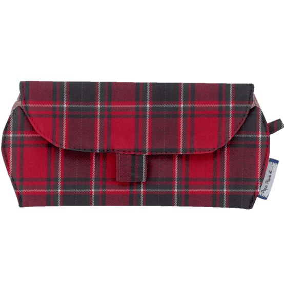 Etui à lunettes tartan rouge