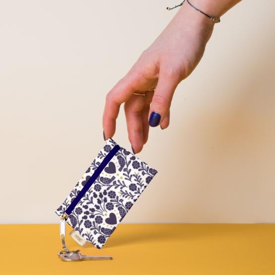 Pochette porte-clés scandinavia bleu