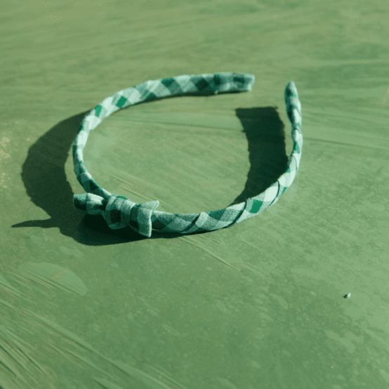 Serre-tête fin vichy vert menthe