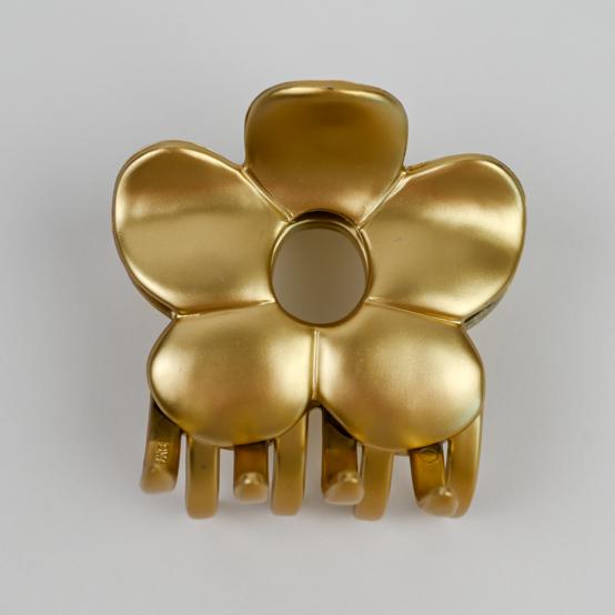 Grande pince fleur or satiné