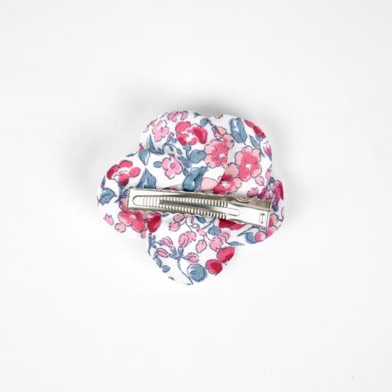 Petite Barrette Pétales de Fleur rose grenadine