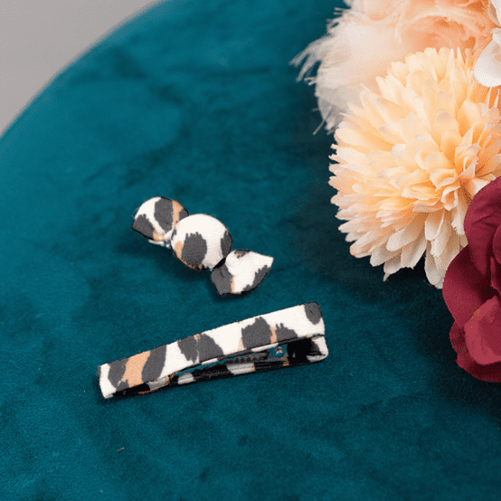 Petite barrette mini bonbon leopard