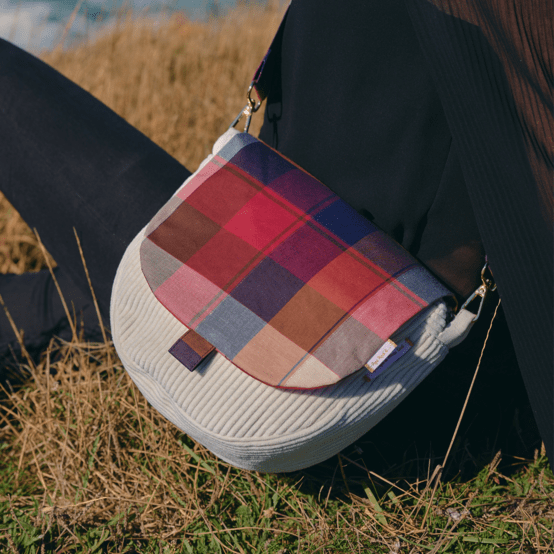 Rabat petite besace tartan lurex rubis