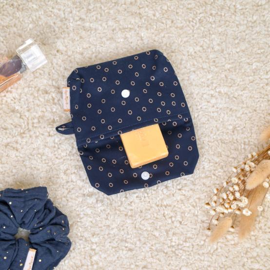 Pochette Savon bulle bronze marine