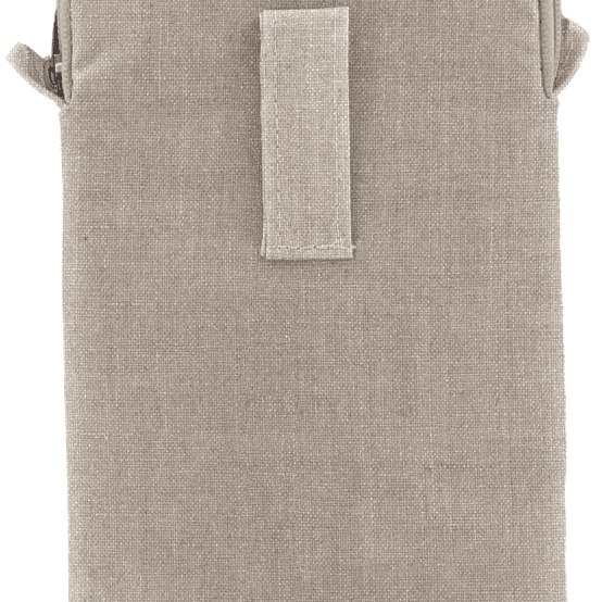 Pochette téléphone matelassée lin argenté