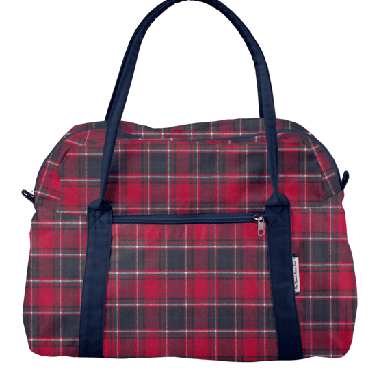 Sac bowling tartan rouge