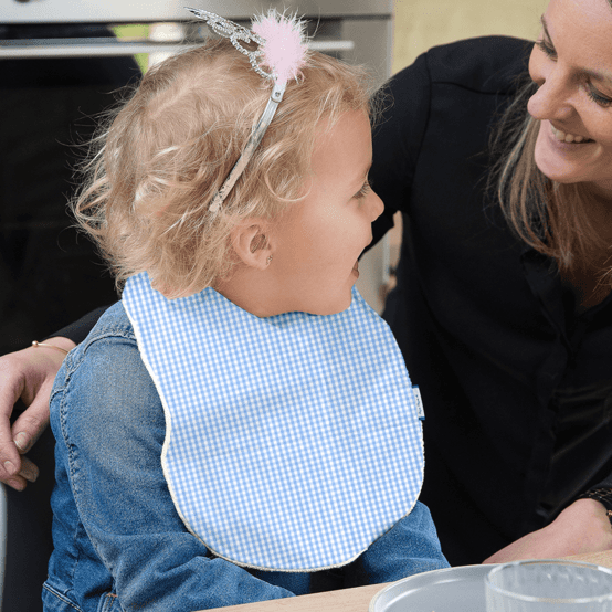 Bavoir tissu plastifié vichy ciel