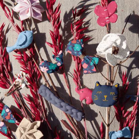 Barrette clic-clac fleur étoile douceur des bois