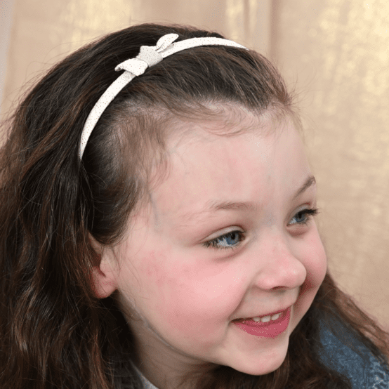 Serre-tête fin  blanc pailleté