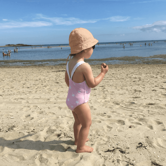 Chapeau soleil charlotte gaze pailletée camel