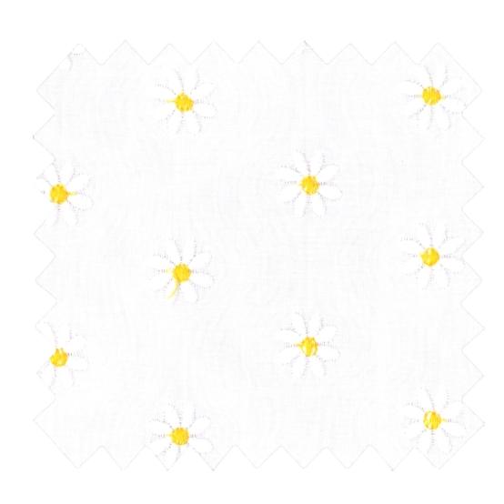 Tissu coton au mètre paquerettes blanches