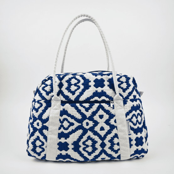 Sac bowling jacquard bleu