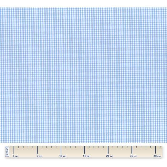 Coupon tissu 50 cm vichy ciel