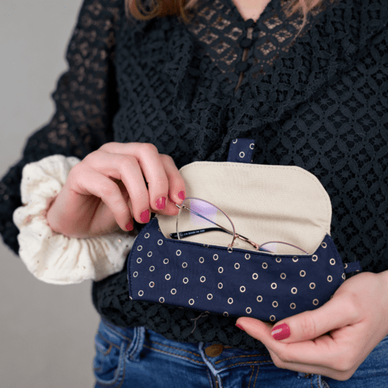 Etui à lunettes bulle bronze marine
