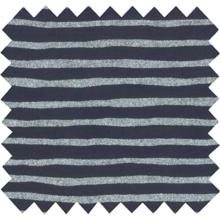 Coupon tissu 1 m rayé argent marine