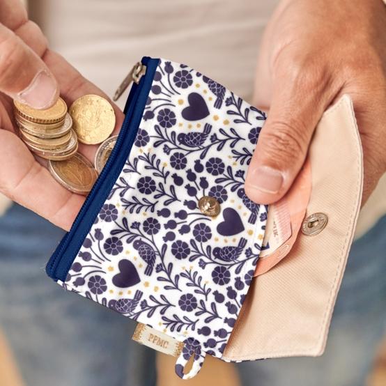 Mini pochette porte-monnaie scandinavia bleu