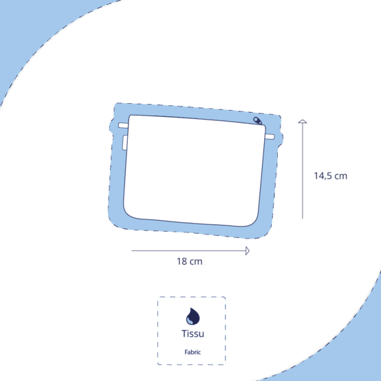 Mini pochette tissu gaze pois or rose thé