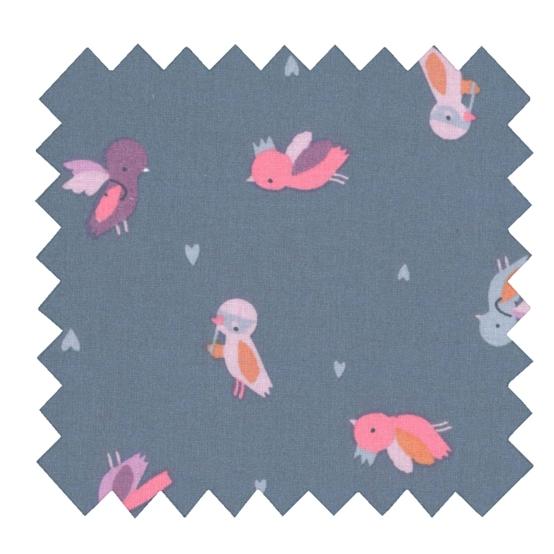Tissu coton au mètre ex2475 pioupiou cœur bleu