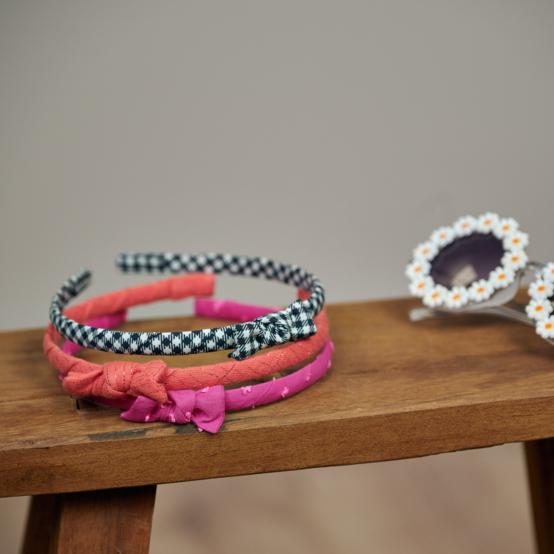 Serre-tête fin vichy noir