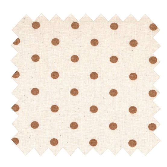 Tissu coton au mètre ex2657 pois écru chocolat