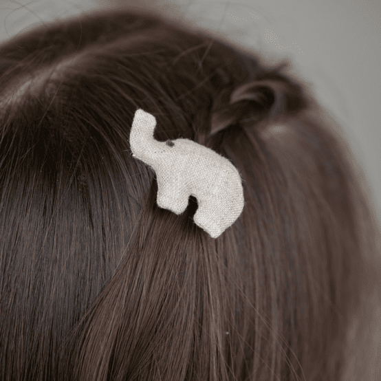 Barrette Eléphanteau  lin pailleté