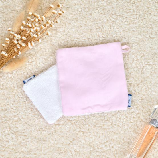 Carré Démaquillant Lavable oxford rose